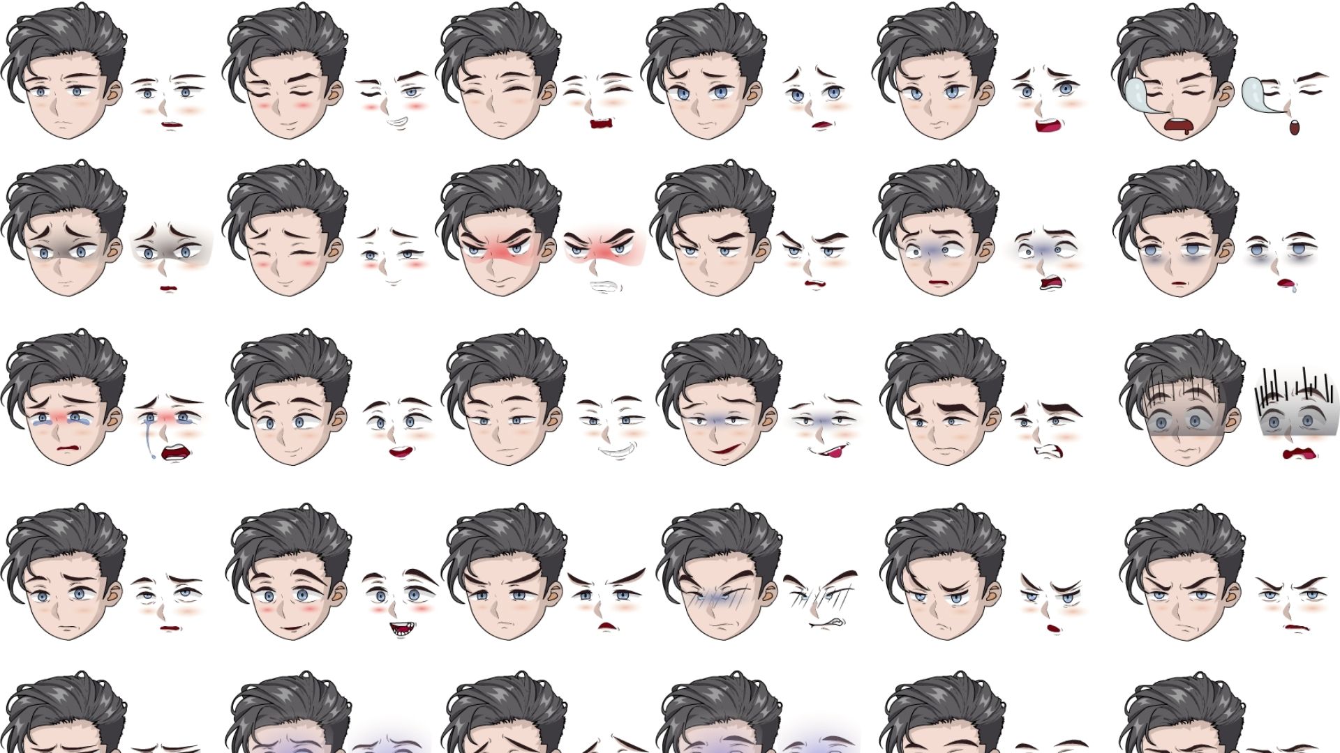 30 Biểu Cảm Nam Hiện Đại, Soái Ca, Trai Đểu, Badboy Trong Hoạt Hình Điêu Khắc Cát